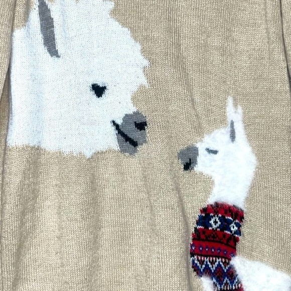 Motherhood Maternity Fuzzy Llama Sweater Women's size Small Beige - Picture 5 of 15
